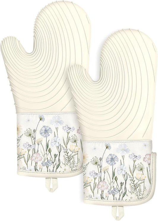 Slohif Long Silicone Oven Mitts Heat Resistant by Slohif
