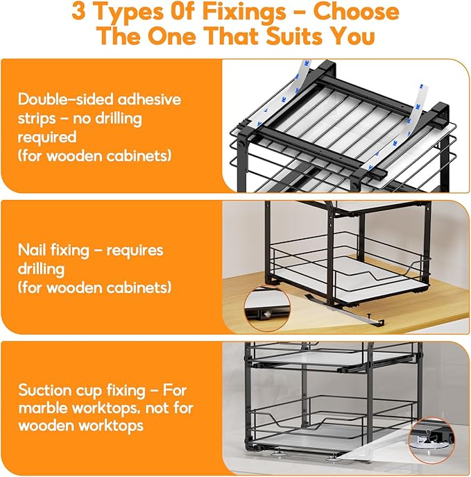 Spice Rack Organizer for Cabinet, 2 Tier Vertical Pull Out Spice Rack – Heavy - Image 3