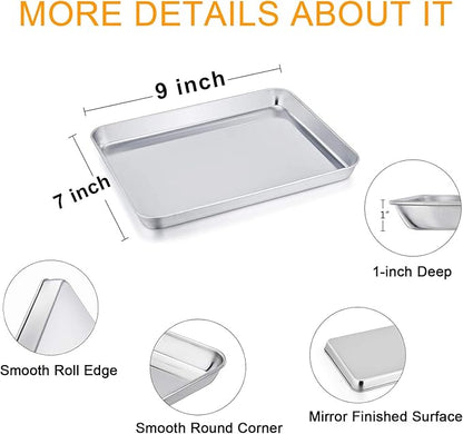 TeamFar 9'' x 7'' x 1'' Toaster Oven Pan - Image 2