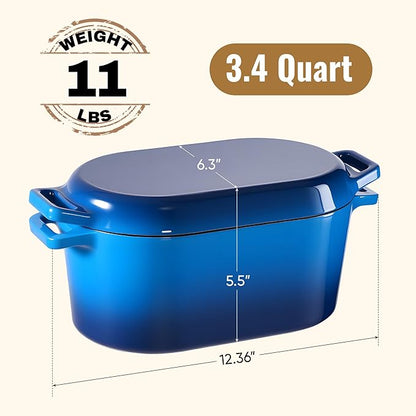 Dutch Oven for Bread Baking, 3.4 QT Bread Dutch Oven for Sourdough, Enamelled - Image 2
