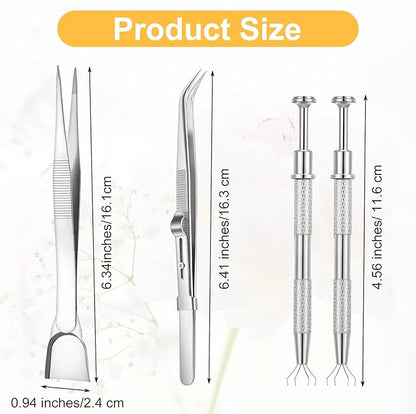 4 PCS Cake Decorating Tools Set, Stainless Steel Pearl Sprinkles Pen Pearl - Image 2