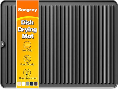 Songrey 24" x 18" Silicone Dish Drying Mat, Kitchen Counter Drying Pad by Unknown