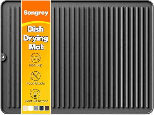 Songrey 24" x 18" Silicone Dish Drying Mat, Kitchen Counter Drying Pad by Unknown