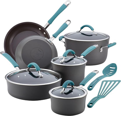 Rachael Ray Cucina Hard Anodized Nonstick Cookware Pots and Pans Set, 12 Piece by RachaelRayKitchenware
