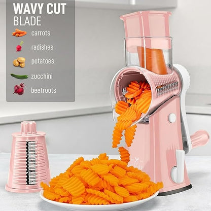 Zulay Kitchen Rotary Cheese Grater 5 Blade Cheese Shredder - Image 4