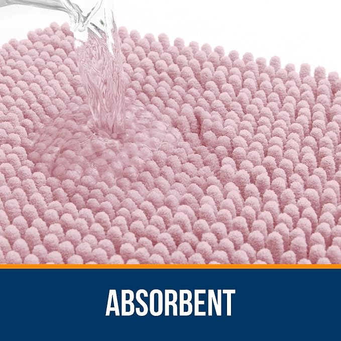 OLANLY Toilet Rugs U-Shaped 24x24, Extra Soft Absorbent Chenille Contour - Image 4