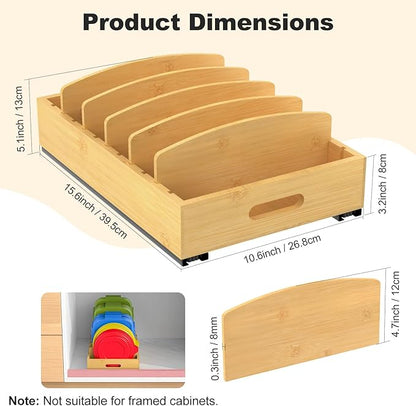 Housolution Pull Out Food Container Lid Organizer - Image 6