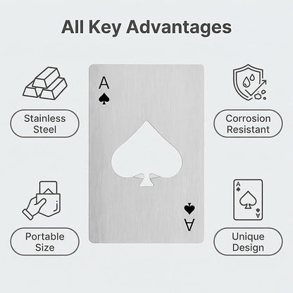 12PCS Poker Card Bottle Openers, Stainless Steel Credit Card Size Beer Bottle - Image 4