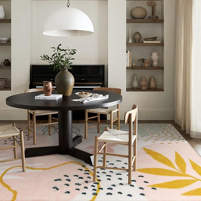 Lahome Pink 10x14 Area Rugs, Washable Ultra-Thin Large Rug - Image 6