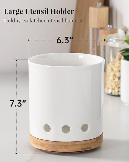 LoeJan 7.3“ 360° Rotating Ceramic Utensil Holder - Image 2