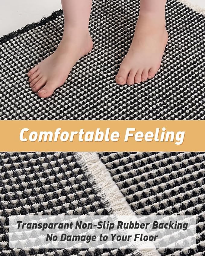AMOAMI Upgraded Waffle Runner Rug Super Absorbent Non Slip Bath Mats - Image 4