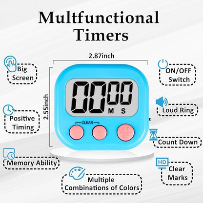 ZILLEEN 12 Pack Kitchen Timers for Cooking Digital Classroom Timers for Kids - Image 7