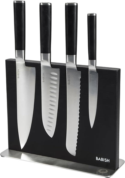 Babish 5-Piece Magnetic Forged Kitchen Knife Block Set – 1.4116 German Steel by Babish