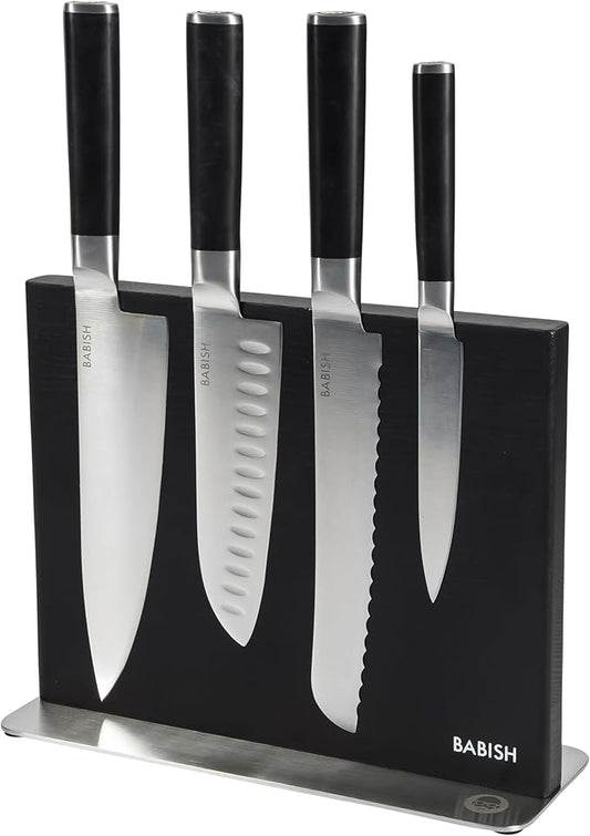 Babish 5-Piece Magnetic Forged Kitchen Knife Block Set – 1.4116 German Steel by Babish