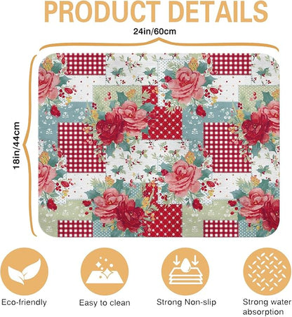 Kitchen Countertop Dish Drying Mat, Super Absorbent Coffee Bar Mat - Image 5