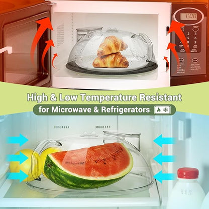 Microwave Splatter Cover for Food, Integrated Handle, Splatter Guard, 10” Plate - Image 6
