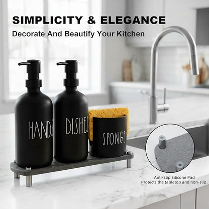 Kitchen Soap Dispenser Set, 16.9 fl oz Hand and Dish Soap Dispensers - Image 7