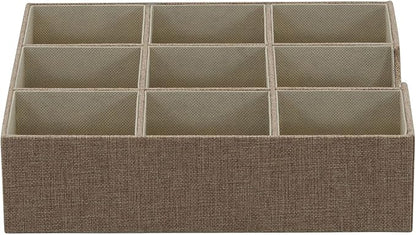 Household Essentials Brown 723-1 Deep 9 Section Drawer Organizer Box - Image 7