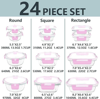 12 Pack Glass Meal Prep Food Storage Containers - Image 2