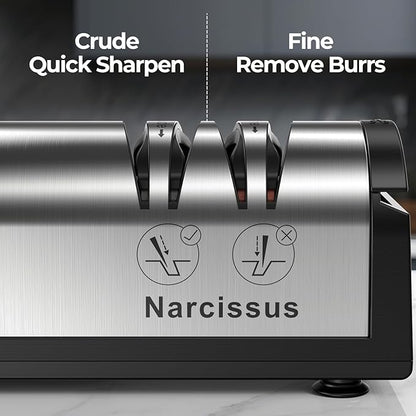 Narcissus Knife Sharpener, Professional 2 Stage Electric Knife Sharpener - Image 3