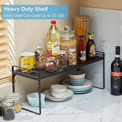 15.5 to 25.5 Inch Kitchen Cabinet Shelf Organizers, Adjustable Kitchen Counter - Image 5