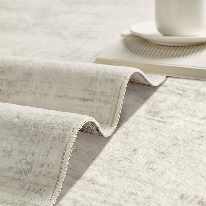 Latte&Fog 2x10 Washable Hallway Long Runner Rug, Non Slip Low Pile Ivory - Image 7
