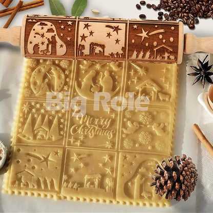 Christmas Embossed Rolling Pin for Baking Cookies Embossing Rolling Pins - Image 7