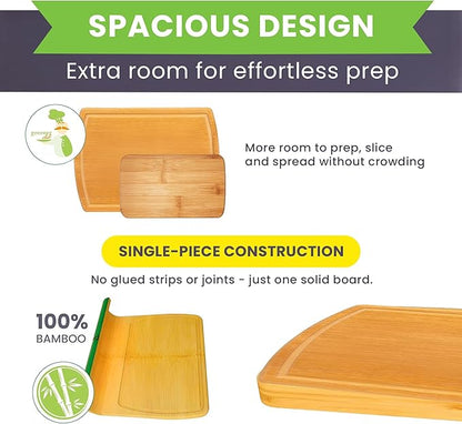 Extra Large Bamboo Cutting Board Set of 2 – Wood Cutting Boards - Image 3