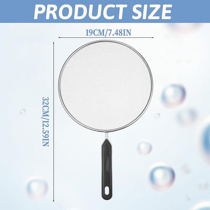 Splatter Screen for Frying Pan 7.5’’ Stainless Steel Grease Splatter Guard - Image 2