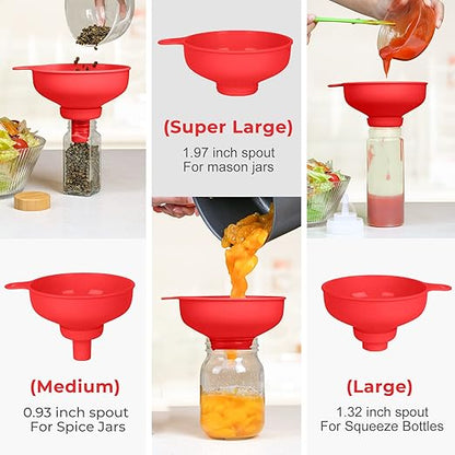 Wide Mouth Kitchen Funnel, Food Grade Plastic Cooking Canning Funnel - Image 2