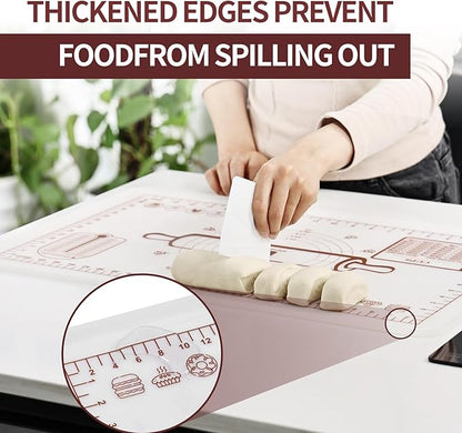 Silicone Baking Mat 20"L x 28"W, Extra Thick Dough Rolling Pad - Image 3