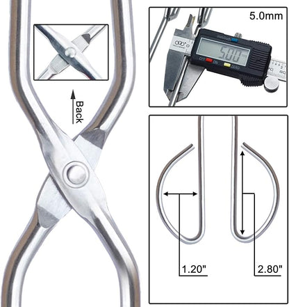 HINMAY Stainless Steel Kitchen Scissor Tongs Set, 2-Piece - Image 3