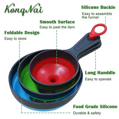 KongNai Canning Funnel for Wide and Regular Jars，Wide Mouth Funnels Sets of 3 - Image 2