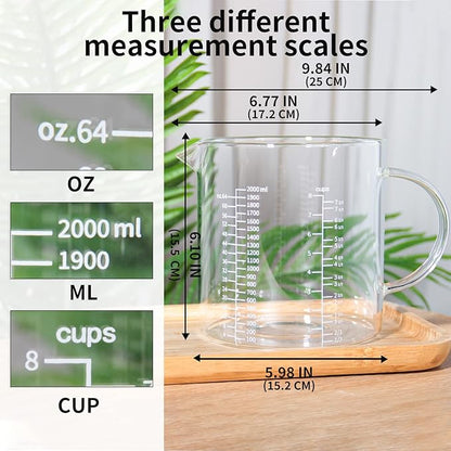 77L Glass Measuring Cup, High Borosilicate Glass Measuring Cup - Image 5