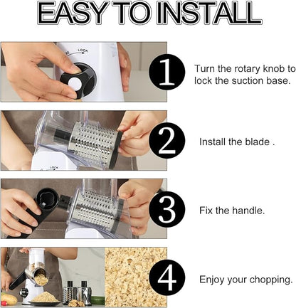 Ourokhome Rotary Cheese Grater Hand Crank, Kitchen Shredder Speed Mandolin - Image 5