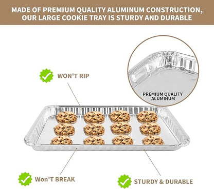 24 Pack 16 x 11 inch Aluminum Disposable Cookie Sheets - Image 3