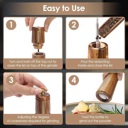 Wooden Salt and Pepper Grinder Set - Image 6