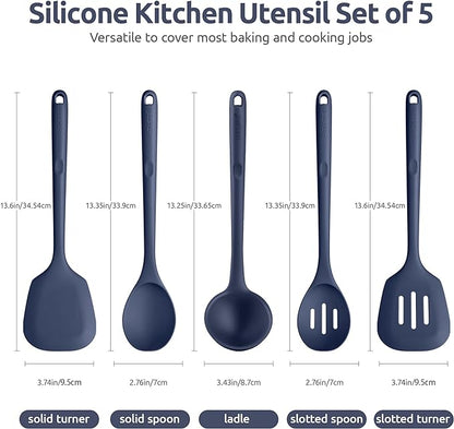 Silicone Kitchen Cooking Utensil Set: U-Taste High Heat Resistant 13.6in - Image 2
