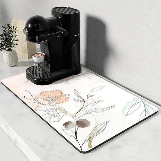 Rnivvi Coffee Mat, Hide Stain Rubber Backed Absorbent Dish Drying Pad by Rnivvi
