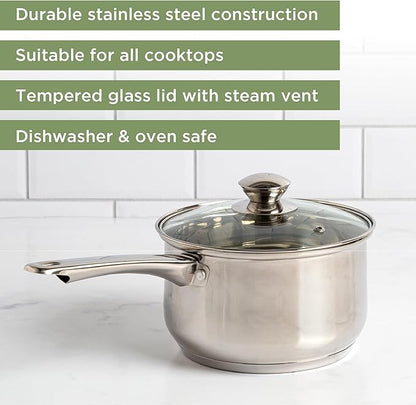 Ecolution Stainless Steel Sauce Pan, Encapsulated Induction Ready Cooking Pot - Image 2