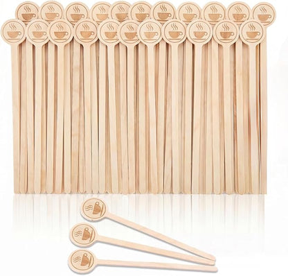 100Pcs Coffee Stirrers-5.9 Inch Natural Wooden Stir Sticks by Rclxl