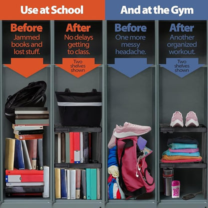 Piffny Locker Organizer Shelf， Adjustable Width and Height, Ideal Locker - Image 3