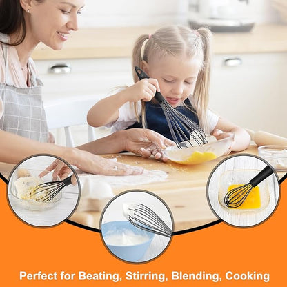HOTEC 4 Pieces Silicone Whisks Set, Wire Balloon Whisks Egg Beater, Non-slip - Image 4