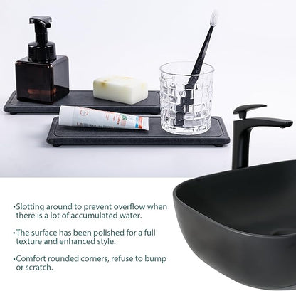 NiuYichee 2 Pcs Water Absorbing Stone Trays, Kitchen/Bathroom Sink Soap Dish - Image 3
