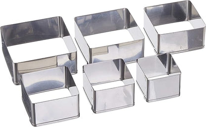 Ateco Plain Edge Square Cutters in Graduated Sizes, Stainless Steel by Ateco