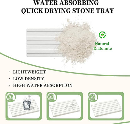 2 PCS Water Absorbing Diatomite Coasters, Stone Drying Mat - Image 4