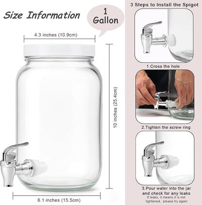 1 Gallon Large Glass Drink Dispensers - Image 5