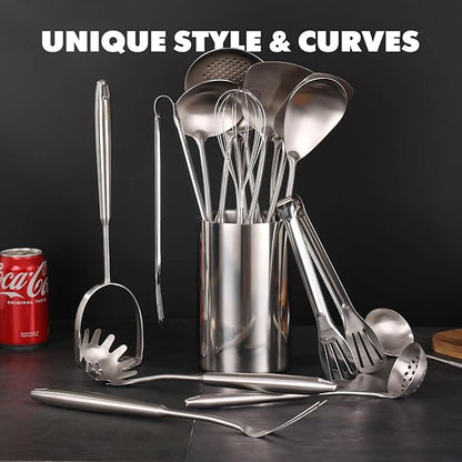 18/10 Stainless Steel Cooking Utensils Set - Image 3