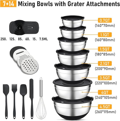Unokit Mixing Bowls with Lids Set - Image 2