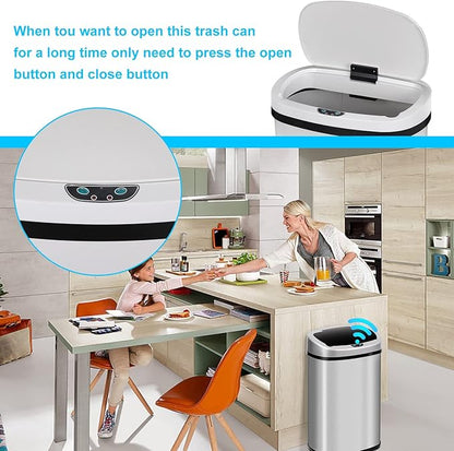 Bigacc 13 Gallon Touch Free Automatic Stainless Steel Trash Can Garbage Can - Image 6